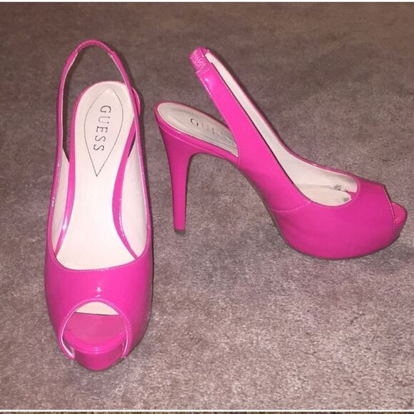GUESS SLINGBACK PEEP TOE HIGH HEEL STILETTOS PUMP - Picture 2 of 11